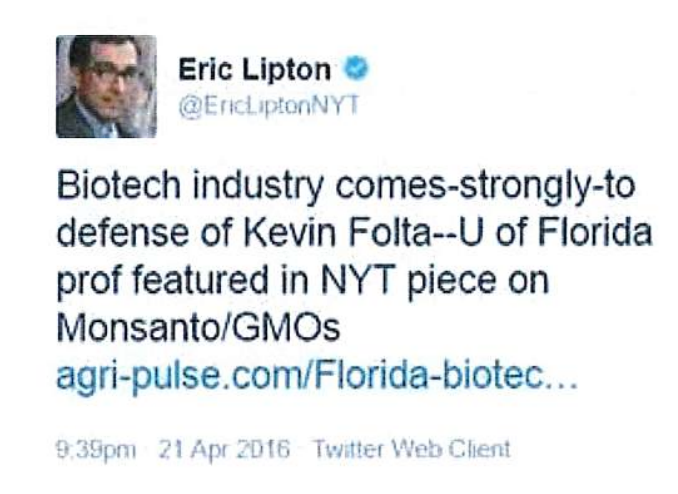 Scientist Kevin Folta Files Gmo Libel Lawsuit Against Nyt Alliance For Science